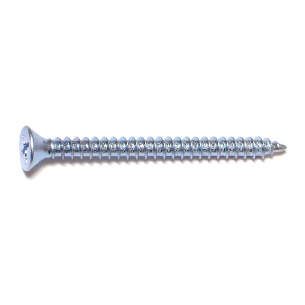 Midwest Fastener Sheet Metal Screw, #8 x 2 in, Zinc Plated Steel Flat Head Phillips Drive, 100 PK 03017 - main